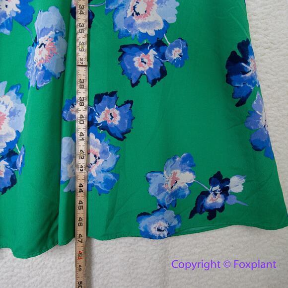 Eliza J Blue And Green Floral Faux Wrap Midi Dress, plus size 22W - Picture 5 of 15